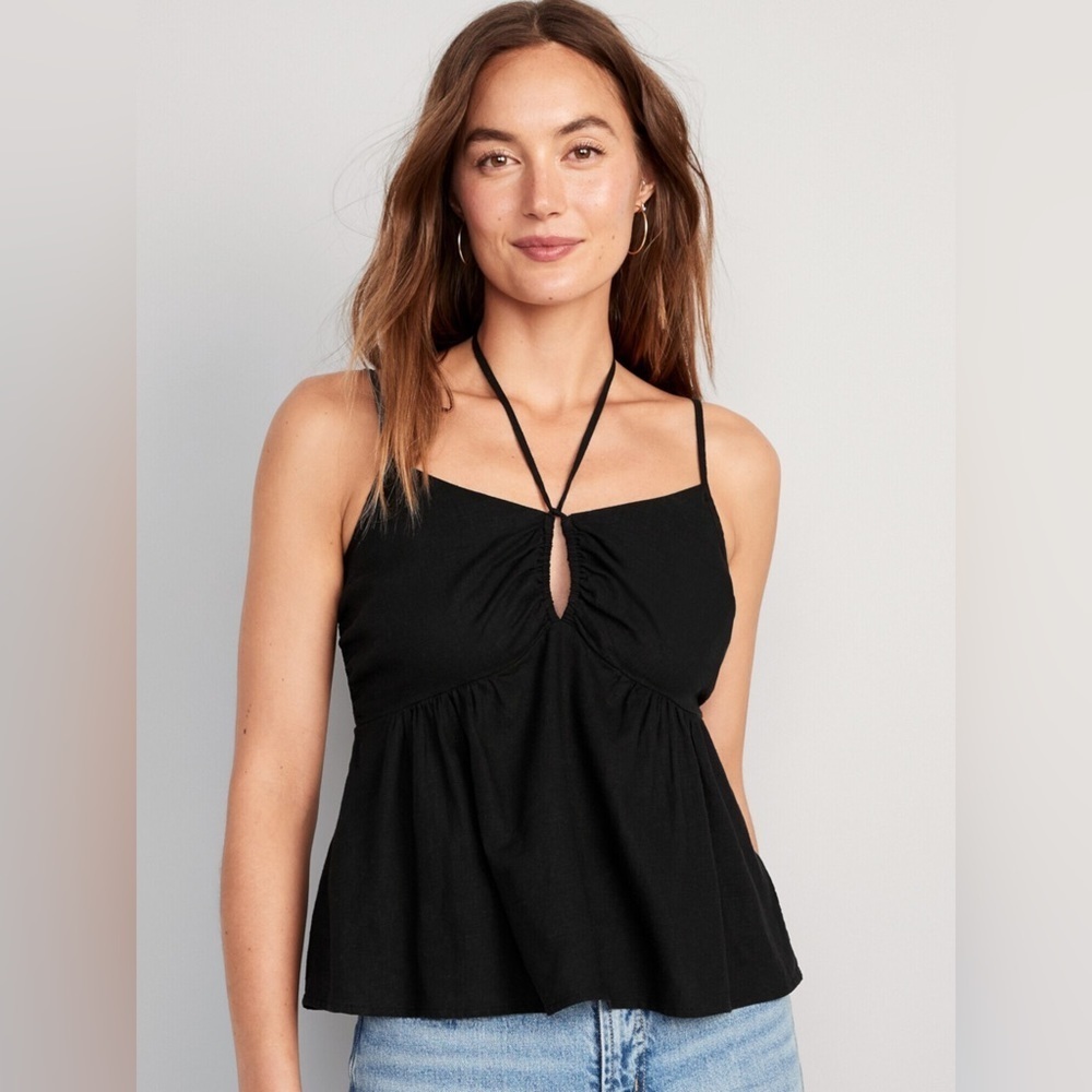 Black Halter Neck Women Top